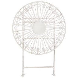 Wyld And Coco Prestige Garden Bistro Table White Iron 70 Cm Foldable Uv-Resistant - thumbnail 1