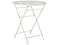 Wyld And Coco Prestige Garden Bistro Table White Iron 70 Cm Foldable Uv-Resistant - thumbnail 3