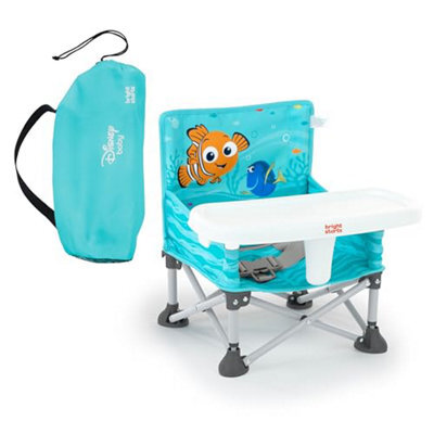 Bright Starts Disney Finding Nemo Pop N Sit Portable Booster, Indoor / Outdoor Use, Floor Seat With Feeding Tray, 6 Mos - 3 Yrs