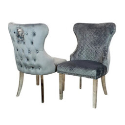 Stratus Interiors Chelsea Upholstered Lion Knocker Dining Chair