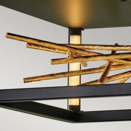Luminosa Lighting Luminosa Hinkley Styx Integrated Led Semi Flush Light Black & Golded Gold, 3000K - thumbnail 4