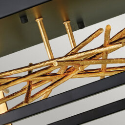 Luminosa Lighting Luminosa Hinkley Styx Integrated Led Semi Flush Light Black & Golded Gold, 3000K - thumbnail 3