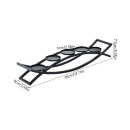 Living And Home Black Iron Arch 5-Candle Holder Rust Resistant Powder Coated Table Centerpiece For Wedding Decor - thumbnail 9