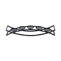 Living And Home Black Iron Arch 5-Candle Holder Rust Resistant Powder Coated Table Centerpiece For Wedding Decor - thumbnail 5
