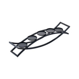 Living And Home Black Iron Arch 5-Candle Holder Rust Resistant Powder Coated Table Centerpiece For Wedding Decor - thumbnail 4