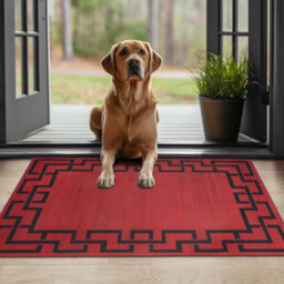 Ameha Lexi Modern Printed Rug Bedroom Bed Side Mat 40X60 Cm Greek Key / Meander Pattern Rugs - thumbnail 2
