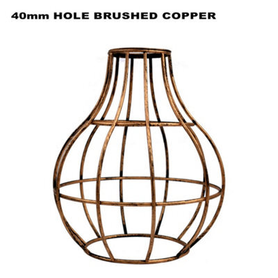 Brushed Copper Metal Wire Cage Ceiling Light Shade Easy Fit Lamp Shade, Ceiling Hanging Indoor Pendant Light Lampshade - image 1