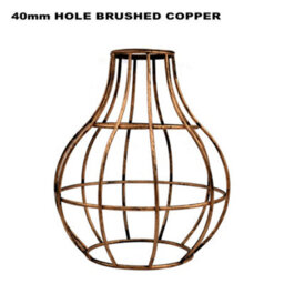 Brushed Copper Metal Wire Cage Ceiling Light Shade Easy Fit Lamp Shade, Ceiling Hanging Indoor Pendant Light Lampshade - thumbnail 1