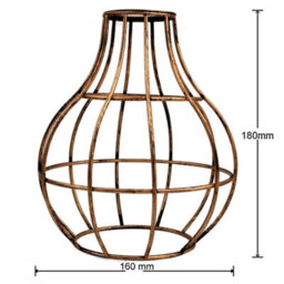 Brushed Copper Metal Wire Cage Ceiling Light Shade Easy Fit Lamp Shade, Ceiling Hanging Indoor Pendant Light Lampshade - thumbnail 3