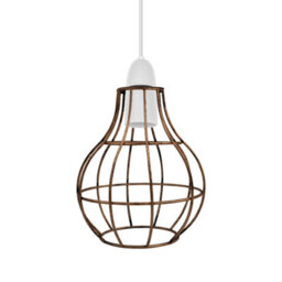 Brushed Copper Metal Wire Cage Ceiling Light Shade Easy Fit Lamp Shade, Ceiling Hanging Indoor Pendant Light Lampshade - thumbnail 6