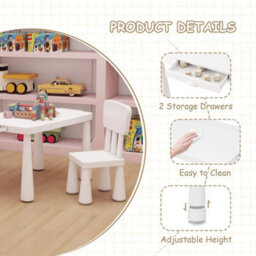 Table And Chair Set Asjustable 2 Chair Children Activity Table 2 Drawer - thumbnail 4
