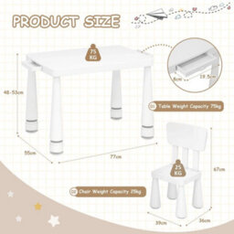 Table And Chair Set Asjustable 2 Chair Children Activity Table 2 Drawer - thumbnail 2