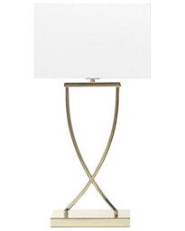 Beliani Gold Metal Table Lamp With Rectangular White Polycotton Shade 62 Cm - thumbnail 2