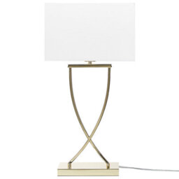 Beliani Gold Metal Table Lamp With Rectangular White Polycotton Shade 62 Cm - thumbnail 3