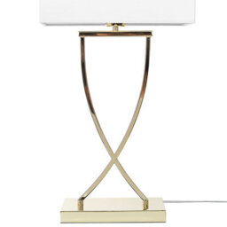 Beliani Gold Metal Table Lamp With Rectangular White Polycotton Shade 62 Cm - thumbnail 7