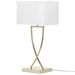 Beliani Gold Metal Table Lamp With Rectangular White Polycotton Shade 62 Cm - thumbnail 4