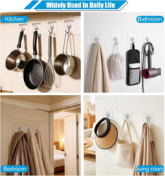 8 Pack Wall Hooks For Hanging, Sturdy Double, Claw Metal Wall Mounting In Living Room, Bathroom, For Bags, Scarves, Towels - thumbnail 3