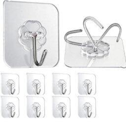 8 Pack Wall Hooks For Hanging, Sturdy Double, Claw Metal Wall Mounting In Living Room, Bathroom, For Bags, Scarves, Towels - thumbnail 1