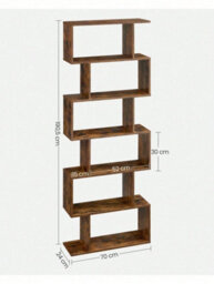 LEDREM Bookshelf, 6-Tier Bookcase, Room Divider, Cube Display Shelf, Freestanding Storage Shelf, For Living Room, Bedroom, Office - thumbnail 6