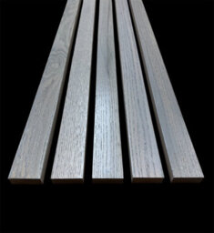 Solid Oak Decor Slats Wall Decoration Room Divider Grey Oak Finish 10 Pack (L) 2400mm X (W) 50mm X (T) 20mm