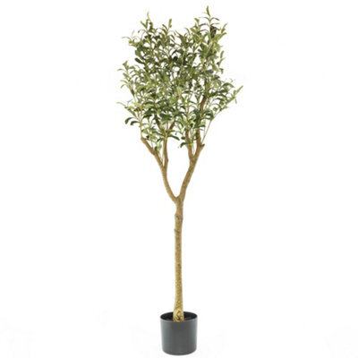 Candlelight Green 150Cm Olive Tree Artificial Plant In Black Mediterranean Plastic Pot - image 1