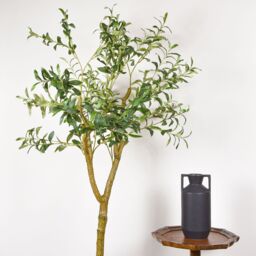 Candlelight Green 150Cm Olive Tree Artificial Plant In Black Mediterranean Plastic Pot - thumbnail 3