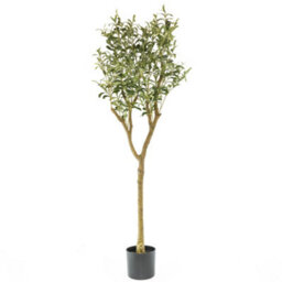 Candlelight Green 150Cm Olive Tree Artificial Plant In Black Mediterranean Plastic Pot