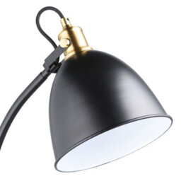 First Choice Lighting Acrobat - Matt Black & Gold Industrial Floor Lamp - thumbnail 5