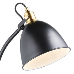 First Choice Lighting Acrobat - Matt Black & Gold Industrial Floor Lamp - thumbnail 4