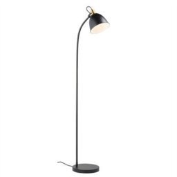 First Choice Lighting Acrobat - Matt Black & Gold Industrial Floor Lamp - thumbnail 2