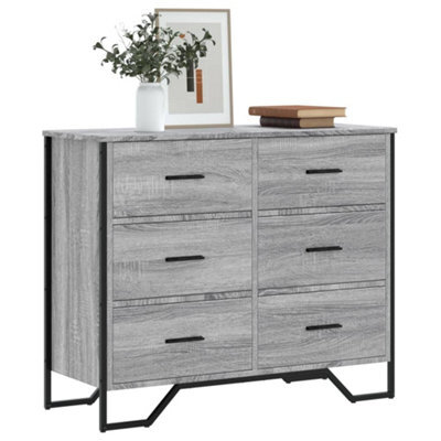 Berkfield Chest Of Drawers Grey Sonoma 91X35.5X74.5 Cm Engineered Wood - image 1