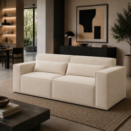 Luxury Sloane Velvet Sofa - Cream 3 Seater