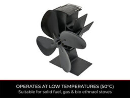 Oko Premium Heat Powered Stove Fan In Black - thumbnail 4