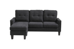 Kosy Koala Corner Sofa Fabric Sectional Sofa With Ottoman L-Shaped Black Sofa Couch Reversible 3-Seater - thumbnail 3