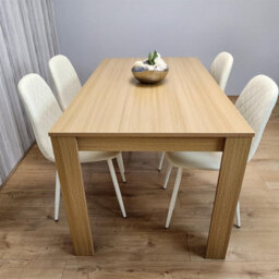 Kosy Koala Modern Dining Table Set With 4 Cream Gem Pattern Chairs Dining Room Furniture - thumbnail 8