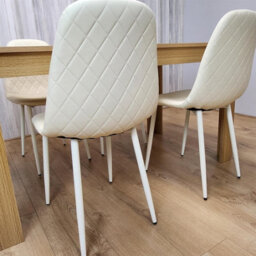 Kosy Koala Modern Dining Table Set With 4 Cream Gem Pattern Chairs Dining Room Furniture - thumbnail 9