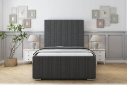 "Sloomy Radcliffe Graphite Dumfries Bed Frame With Mattress With 50"" Upholstered Headboard 4' Small Double" - thumbnail 1