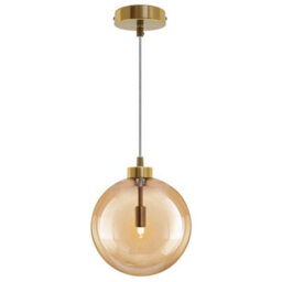 Long Life Lamps Company Modern Vintage Ceiling Smoked Gold Globe Pendant Light M0212 - thumbnail 4