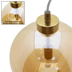 Long Life Lamps Company Modern Vintage Ceiling Smoked Gold Globe Pendant Light M0212 - thumbnail 5