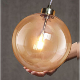 Long Life Lamps Company Modern Vintage Ceiling Smoked Gold Globe Pendant Light M0212 - thumbnail 6