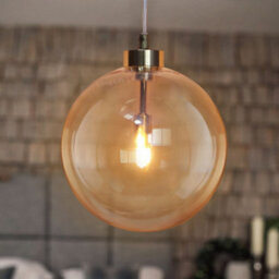 Long Life Lamps Company Modern Vintage Ceiling Smoked Gold Globe Pendant Light M0212 - thumbnail 7