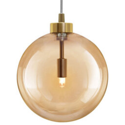 Long Life Lamps Company Modern Vintage Ceiling Smoked Gold Globe Pendant Light M0212 - thumbnail 1