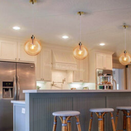 Long Life Lamps Company Modern Vintage Ceiling Smoked Gold Globe Pendant Light M0212 - thumbnail 8