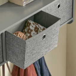 Sobuy Storage Cabinet With 3 Baskets & 5 Hooks 39.4X7.9X12.2 Inch Frg282-Hg - Gray - thumbnail 9