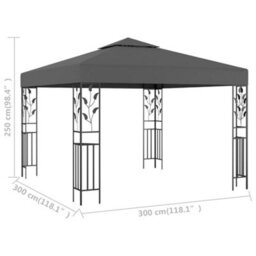 Walplus Gazebo Outdoor Beach Party Festival Camping Tent Canopy Wedding Marquee Awning3X3 M Anthracite - thumbnail 5