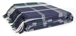 Ehc Highland Large Cotton Throw For Double Bed, Sofa Or Armchair, 150Cm X 200Cm, Navy Blue - thumbnail 3