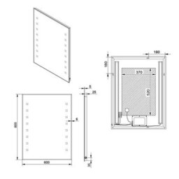 Sundaze 600 X 800mm Bathroom Mirror With Led Lights Demister Pad Button Switch Wall Mounted - thumbnail 5