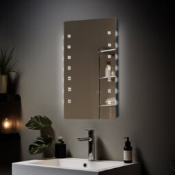 Sundaze 600 X 800mm Bathroom Mirror With Led Lights Demister Pad Button Switch Wall Mounted - thumbnail 1