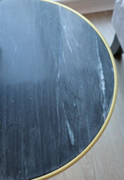 Aspect Furniture Gallieni Round Genuine Marble End Table,black - thumbnail 5