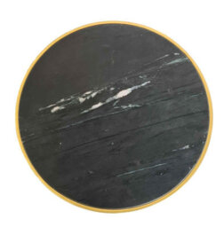 Aspect Furniture Gallieni Round Genuine Marble End Table,black - thumbnail 3